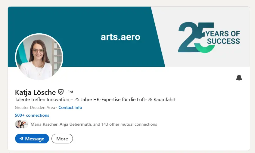 ARTS Aero LinkedIn Profile Katja